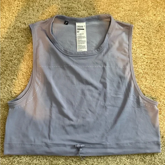 Gymshark Cropped Workout Tank With Adjustable Drawstring Hem - Picture 1 of 5